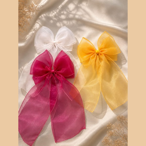Organza long bows (pack of 3)