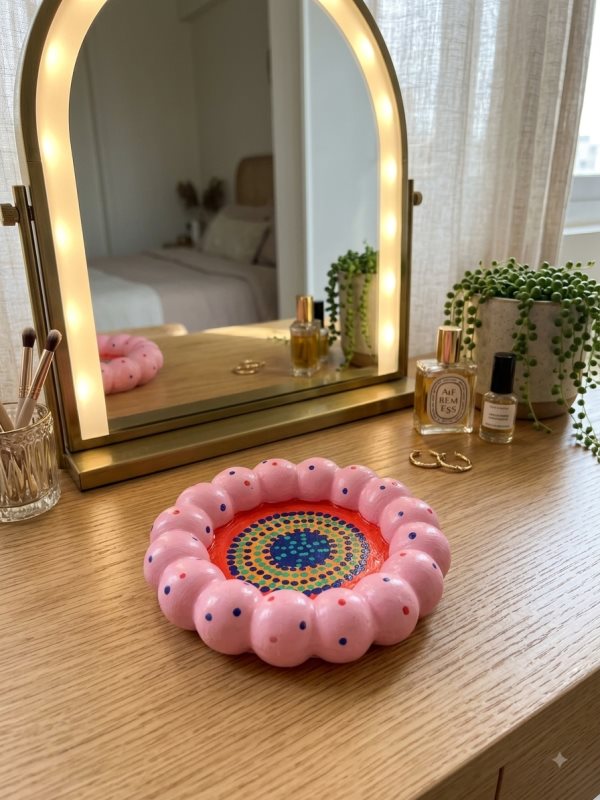 Pink Bubble Multipurpose Trinket Tray & Coaster