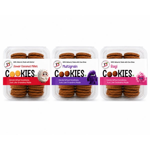 Berryylife Healthy Cookies Combo (Ragi + Multigrain + Jowar Coconut)