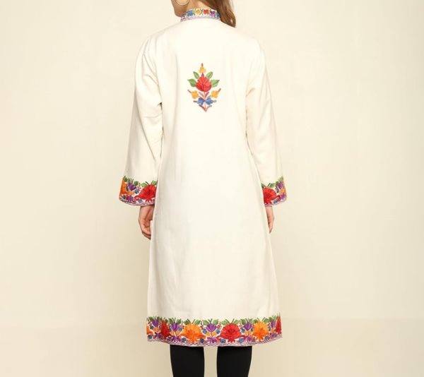 Long Kashmiri Coat with Manual Aari work